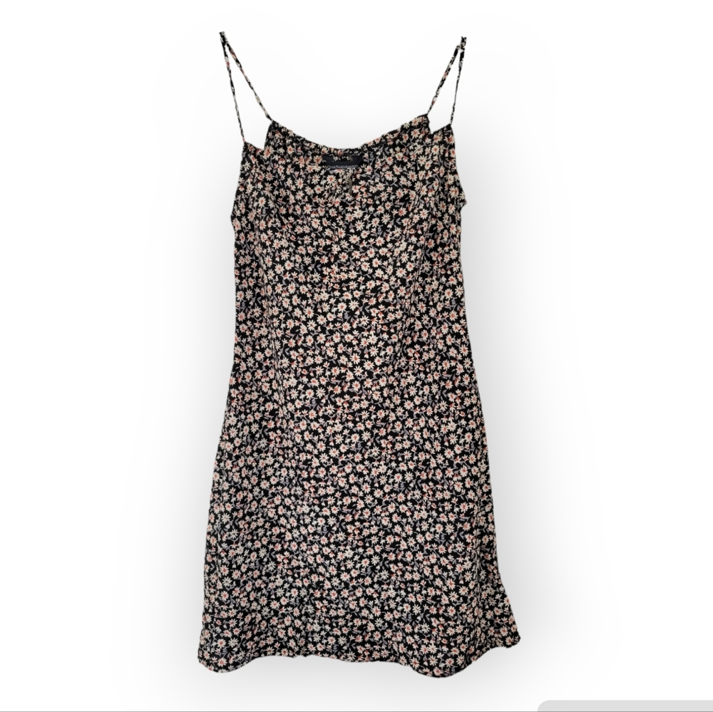 Y2K Jonathan Martin Black Floral Spaghetti Strap Midi Dress